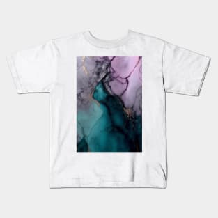 Mauve In Marble - Abstract Alcohol Ink Resin Art Kids T-Shirt